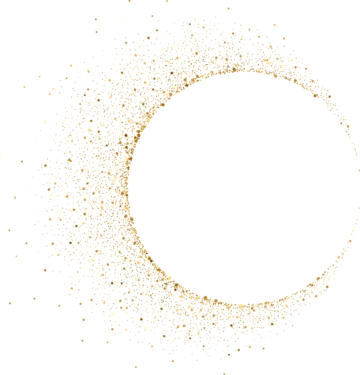 Gold Glitter Circle Frame
